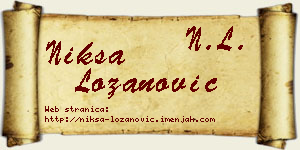 Nikša Lozanović vizit kartica